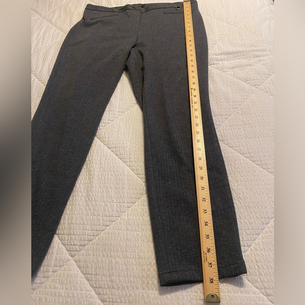 Talbots Dalton Skinny Leg Ankle Length Slim Fit Gray Herringbone Riding Pants-12 - Picture 6 of 13